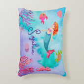 Girls Mermaid Personalized Cushion Accent Kussen (Voorkant(Verticaal))