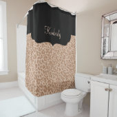 Girls Monogram Leopard Pattern Douchegordijn (In situ)