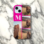 Girls Monogramme Photo Bold Rose<br><div class="desc">Créez un look unique et élégant avec ce coque iphone personnalisé. Ajoutez vos 4 photos préférées et customisez-le avec votre monogramme pour une touche vraiment personnelle. Parfait pour présenter vos souvenirs et votre style !</div>