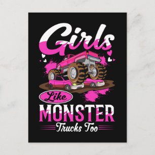 Girls Monster Trucks Lover Monster Truck Briefkaart