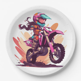 Girls Motocross-Bord voor papier Papieren Bordje