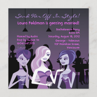 Girls' Night Bachelorette Invitation Kaart
