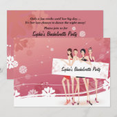 Girls' Night Bachelorette Party Invitation Kaart (Voorkant / Achterkant)