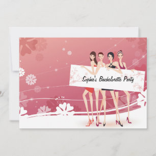 Girls' Night Bachelorette Party Invitation Kaart