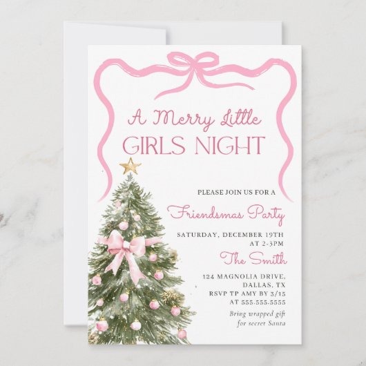 Girls Night Christmas Party Invitation (Devant)
