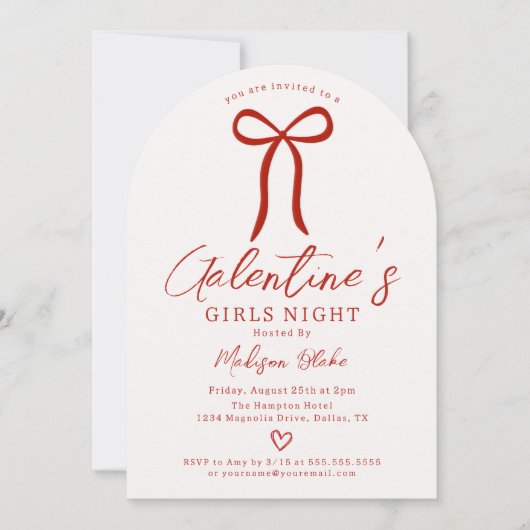 Girls Night Galentine's Day Invitation (Devant)