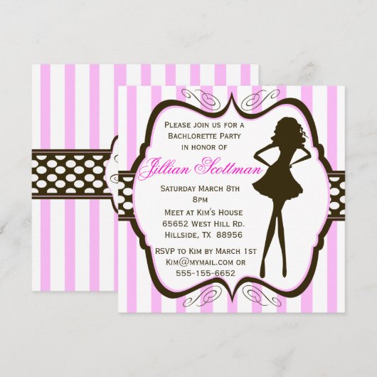 Girls Night Out Bachlorette Party Invitation Kaart (Voorkant / Achterkant)