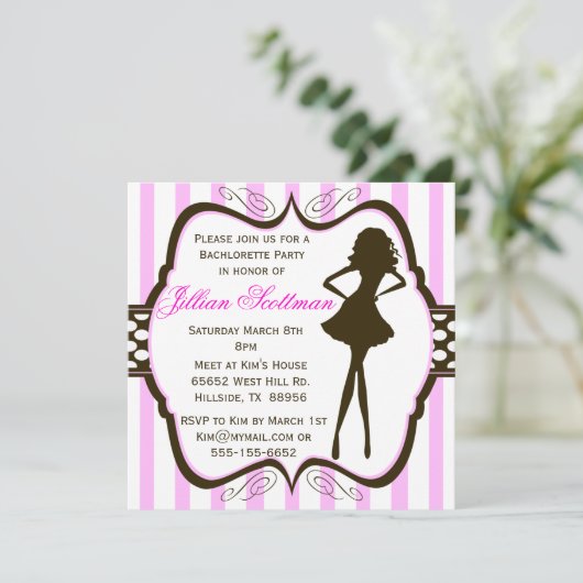 Girls Night Out Bachlorette Party Invitation Kaart (Staand voorkant)