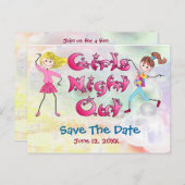 Girl's Night Out - Bewaar de datum Aankondigingskaart (Voorkant / Achterkant)