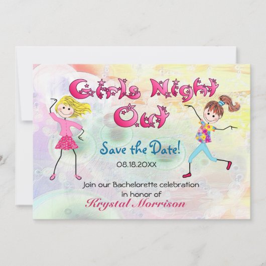 Girl's Night Out - Bewaar de datum Save The Date (Voorkant)