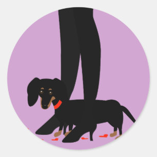 Girls' Night Out - Dachshund Ronde Sticker
