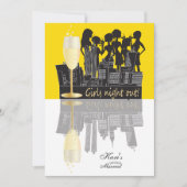 Girls Night Out Feest | Geel Kaart (Voorkant)