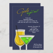 Girls Night Out Flat Uitnodiging (Voorkant / Achterkant)