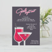 Girls Night Out Flat Uitnodiging (Staand voorkant)