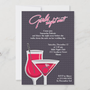 Girls Night Out Flat Uitnodiging