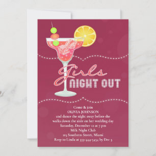 Girls Night Out Party Invitation Kaart