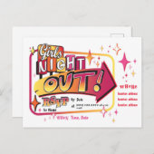 Girls Night Out Uitnodiging (Voorkant / Achterkant)