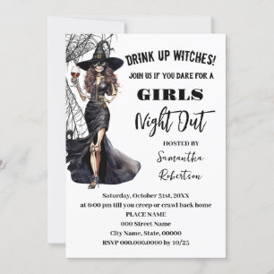 Girls Night Out Witches Jaarlijks Halloween feest Kaart