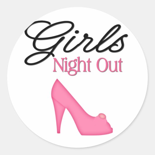 Girls Night Ronde Sticker (Voorkant)