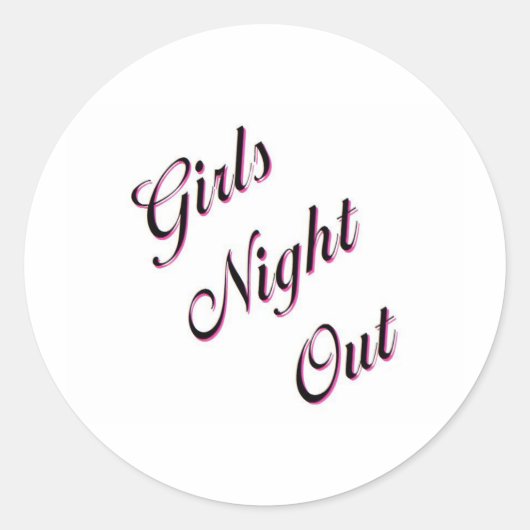 Girls Night Ronde Sticker (Voorkant)
