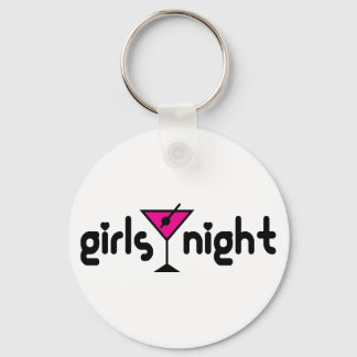 Girls Night Sleutelhanger met roze Martini Graphic