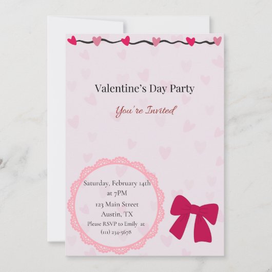 Girls Night Valentine's Day Party Invitation (Devant)
