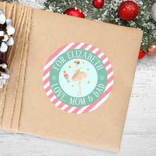 Girls Nutcracker Ballet kerstcadeau Ronde Sticker