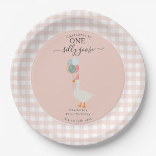 Girl's One Gekke Goose 1st Birthday Party Papieren Bordje