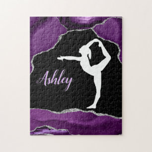 Girls Paars Glitter Gymnastics Dance of Cheer Legpuzzel