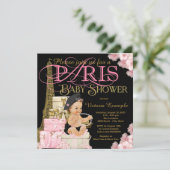 Girls Paris Baby Shower Invitations (Debout devant)
