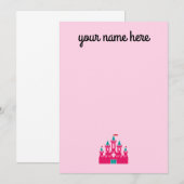 Girls Personalized Castle Stationery Notecards Kaart (Voorkant / Achterkant)