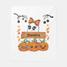 Girls Personalized Halloween Fleece Deken