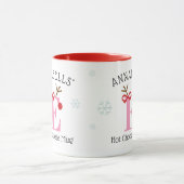 Girls Personalized Reindeer E Hot Chocolate Mug (Centre)