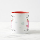 Girls Personalized Reindeer J Hot Chocolate Mug (Centre)