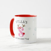 Girls Personalized Reindeer S Hot Chocolate Mug Mok (Voorkant links)