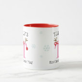 Girls Personalized Reindeer T Hot Chocolate Mug (Centre)