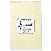 Girls Personnalisé Cute Animals 2017 Calendrier