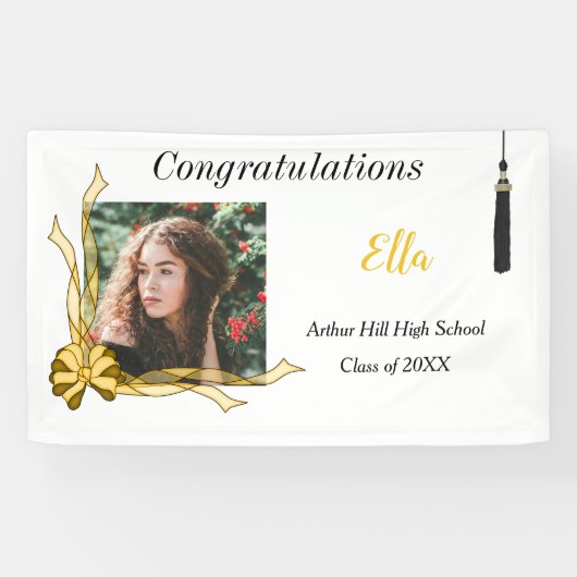 Girl's Photo Afstuderen Banner (Horizontaal)