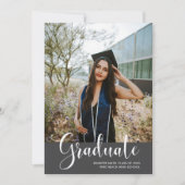 Girl's Photo Graduation Party Aankondiging (Voorkant)