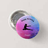 Girls Pink / Blue Happy Birthday Button (Voorkant /achterkant)