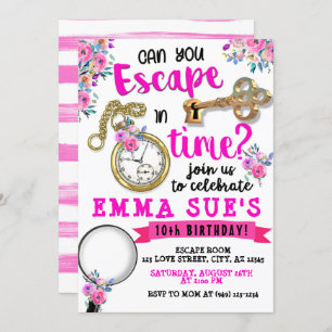 Girl's Pink Floral Escape Room Kaart