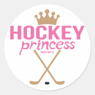 Girls Pink Hockey Princess Ronde Sticker
