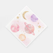 Girl's Pink Space Party servetten (Hoek)
