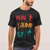 Girls Pole Vaulting Running Jumping T-shirt (Voorkant)
