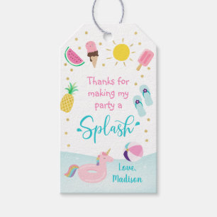 Girls Pool Party Birthday Dank je Cadeaulabel