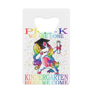 Girls Pre-K Afstuderen Magical Unicorn Gift Kredietkaart Flessenopener