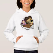 Girl's Pullover Hoodie Masha en het Beer (Voorkant)