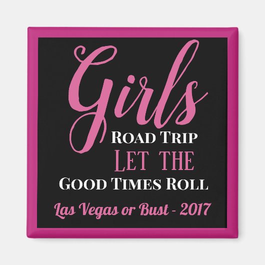 Girl's Road Trip Personalized Magneet (Voorkant)