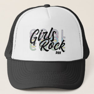Girls Rock Duh Cool Trendy Modern Trucker Pet