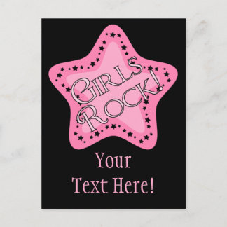 Girls Rock Pink Star Briefkaart